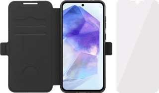 BlueBuilt Samsung Galaxy A56 Book Case Schwarz + Panzerglas