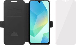 BlueBuilt Samsung Galaxy A17 Book Case Leder Schwarz + BlueBuilt Panzerglas