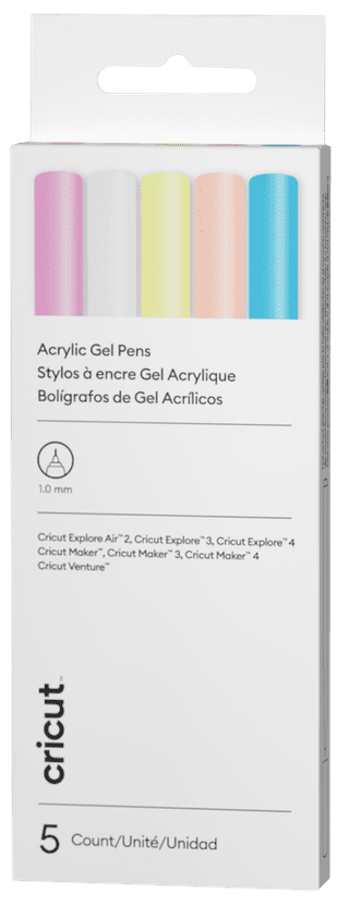 Cricut Explore/Maker Acrylic Gel Pens 5-pack 1.0mm