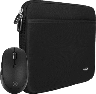 BlueBuilt Laptop Sleeve 30cm 12-13 inches Black + Tradendum Mouse