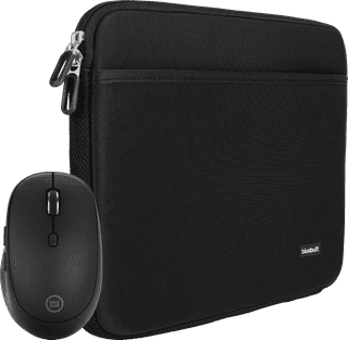 BlueBuilt Laptop Sleeve 32cm 14 inches Black + Tradendum Mouse