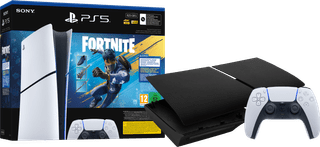 PlayStation 5 Slim Digital Edition + Fortnite Bundle + Covers Black + Extra Controller White