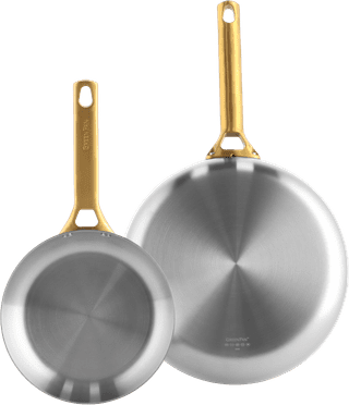 GreenPan Padova Reserve 3-ply Stainless Steel 20cm + 28cm Frying Pan Set