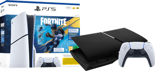 PlayStation 5 Slim mit Laufwerk Fortnite Set + Cover Schwarz + Zusätzlicher Controller Weiß