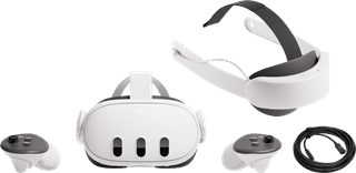 Meta Quest 3 512GB + BlueBuilt PC Link-Kabel + Elite Strap mit Akku