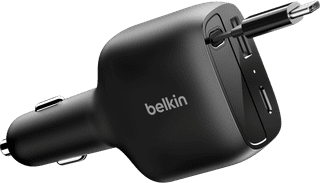 Belkin Power Delivery and Quick Charge Car Charger with 2 USB Ports and USB-C Cable 75W