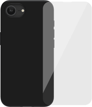 BlueBuilt Back Cover iPhone 16e Black + Screen Protector Glass