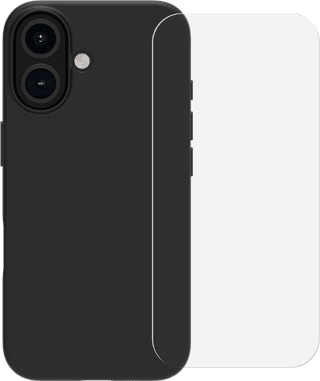 BlueBuilt Back Cover iPhone 16 Black + Screen Protector Glass