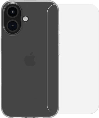 BlueBuilt Backcover iPhone 16 Transparent + Panzerglas