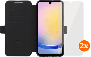 BlueBuilt Samsung Galaxy A26 Book Case Schwarz + Panzerglas