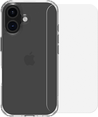 BlueBuilt Protective Backcover iPhone 16 Transparent + Panzerglas
