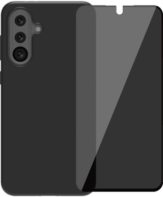 BlueBuilt Samsung Galaxy A36 Backcover Schwarz + Panzerglas mit Blickschutzfilter