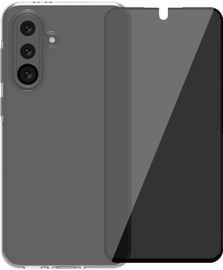 BlueBuilt Samsung Galaxy A36 Backcover Transparent + Panzerglas mit Blickschutzfilter