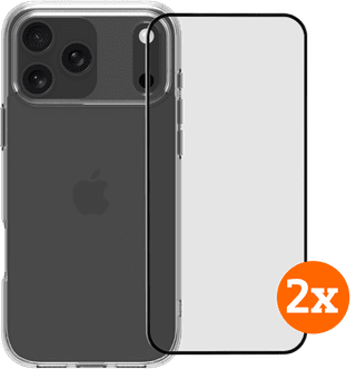 BlueBuilt Protective Backcover iPhone 17 Pro Max Transparent + Displayschutz Doppelpack