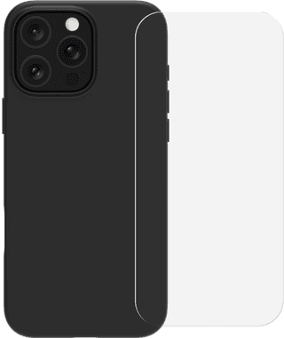 BlueBuilt Backcover iPhone 16 Pro Schwarz + Panzerglas