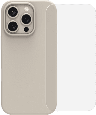 BlueBuilt Backcover iPhone 16 Pro Beige + Panzerglas