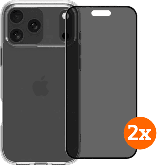 BlueBuilt Protective Cover MagSafe iPhone 17 Pro Max Transparent + Privacy Protector Doppelpack