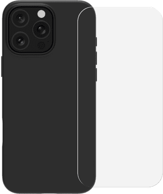 BlueBuilt Backcover iPhone 16 Pro Max Schwarz + Panzerglas