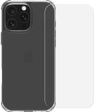 BlueBuilt Protective Backcover iPhone 16 Pro Max Transparent + Panzerglas