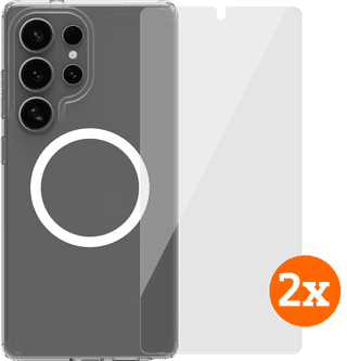 BlueBuilt Protective Cover Magnet Galaxy S25 Ultra Transparent + Protector Doppelpack