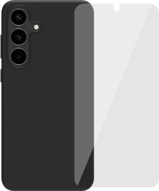 BlueBuilt Samsung Galaxy S25 FE Backcover Schwarz + Panzerglas