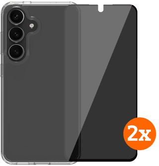 BlueBuilt Protective Cover Samsung Galaxy S25 Transparent + Privacy Protector Doppelpack