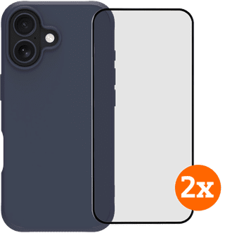 BlueBuilt Protective Backcover iPhone 17 Blau + Panzerglas Doppelpack