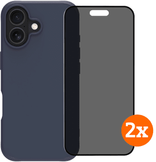 BlueBuilt Protective Back Cover iPhone 17 Blue + Privacy Filter Screen Protector Duo Pack