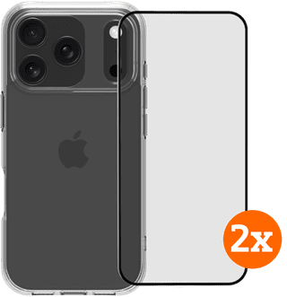 BlueBuilt Protective Backcover iPhone 17 Pro Transparent + Panzerglas Doppelpack