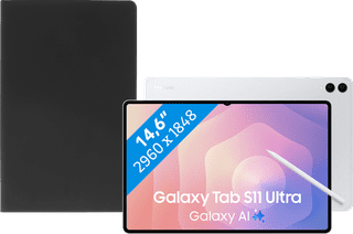 Samsung Galaxy Tab S11 Ultra 14,6 Zoll 256GB Wi-Fi Silber + BlueBuilt Book Case Schwarz