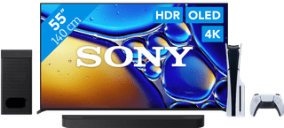 Sony 55 Zoll Bravia 8 II 4K QD-OLED + Sony Bravia Theatre Bar 6 Schwarz + PlayStation 5