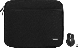 BlueBuilt Laptophülle Breite 37 cm 15 - 16 Zoll M Schwarz + Maximus Maus