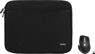 BlueBuilt Laptophülle Breite 30 cm 12 - 13 Zoll Schwarz + Maximus Maus