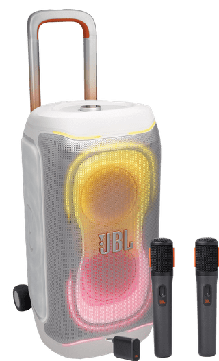 JBL PartyBox 330 Weiß + JBL Kabelloses Mikrofonset