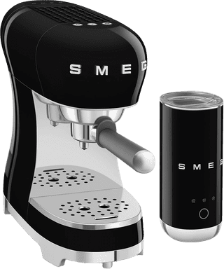SMEG ECF12BLEU Black + Milk Frother
