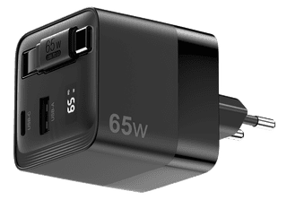 Sitecom 65W GaN Ladegerät mit ausziehbarem Kabel