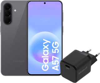 Samsung Galaxy A57 128GB Grau 5G EE + BlueBuilt Ladegerät mit USB-C-Anschluss 45W Schwarz