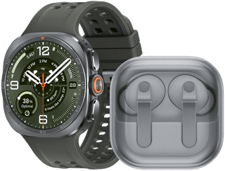 Samsung Galaxy Watch Ultra 2 5G Titan Silber/Grün 47 mm + Samsung Galaxy Buds4 Pro Weiß