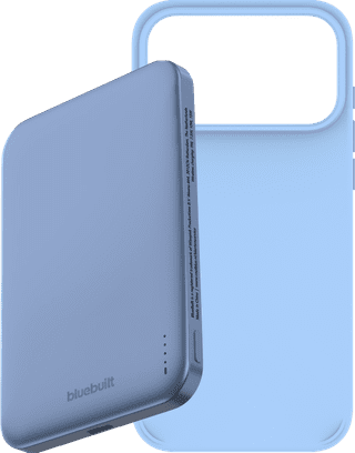 BlueBuilt MagSafe Hülle iPhone 18 Pro Max Hellblau + Powerbank 5.000 mAh Blau
