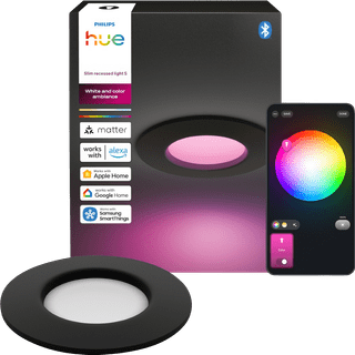 Philips Hue Recessed Spot Light Slim - White and Color 90mm - Black