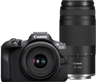 Canon EOS R100 Schwarz + RF-S 18-45mm f/4.5-6.3 IS STM + RF 75-300mm f/4-5.6