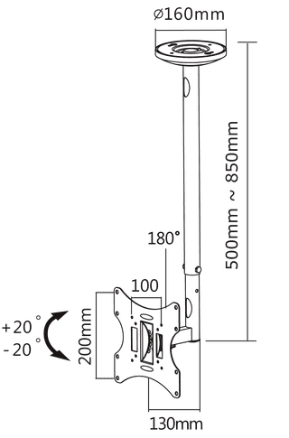Neomounts FPMA-C060BLACK TV Ceiling Mount Black