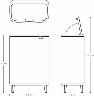 Brabantia Bo Touch Bin Hi Mülleimer 2 x 30 Liter Soft Beige