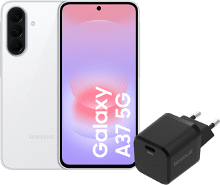 Samsung Galaxy A37 128GB Weiß 5G + BlueBuilt Ladegerät mit USB-C-Anschluss 45 W Schwarz