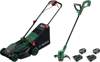 Bosch Rotak 18V2-38 + Bosch Easygrasscut 18 + Bosch Starterset 18V 4,0 Ah (2x)
