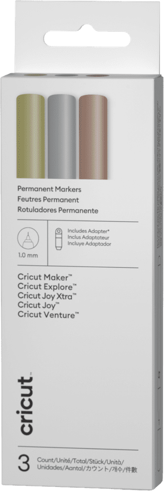 Cricut Permanent Metallic Markers 1.0mm (Set of 3) + Adapter