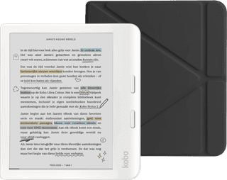 Kobo Libra Colour Weiß + BlueBuilt Book Case Schwarz