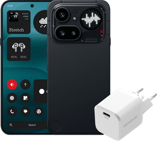 Nothing Phone (4a) Pro 256GB Schwarz 5G + BlueBuilt Ladegerät mit USB-C-Port 45 W Weiß