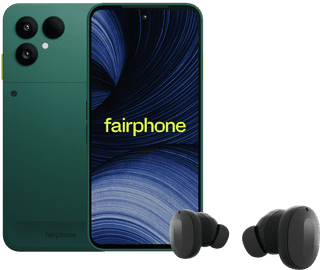 Fairphone 6+ 256GB Grün 5G + Fairbuds Wireless Schwarz