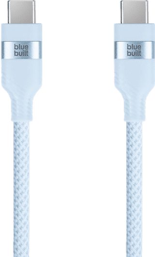 BlueBuilt USB-C-auf-USB-C-Kabel 1,5 m Nylon Hellblau